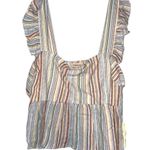 Liberty Love  crop top women’s size XL strips sleeveless ruffles pullover blouse Photo 9
