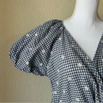Madewell Embroidered Gingham Tie Waist Wrap Midi Dress Photo 4