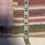 PER UNA BRAND MULTICOLORED 3 BUTTON CARDIGAN SWEATER PINK CREME OLIVE PTP 18/19” Size M Photo 12