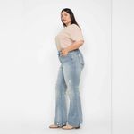 Judy Blue  Mid Rise Tummy Control Destroy Flare Denim Jean Size 14W Photo 1