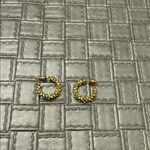 Gold Textured Nugget Mini Hoop Earrings w/ Gift Box Photo 2