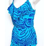 Amanda Uprichard  Silk Peplum V Neck Ruffle Tank Top Blue Purple Small Pullover Photo 1