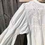 ZARA White Embroidered Long Sleeved Loose Blouse S Photo 4