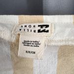 Billabong Beige White Striped Button Front Crop Tank Top Linen Look Size S Photo 5