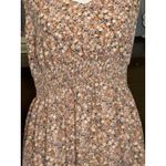 SheIn  Pink Dress With Blue & White Floral Print, Smocked, Stretchy Straps, XL Photo 2