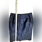 Travis Ayer Silk embroidered straight cut skirt Blue Size 12 Photo 9