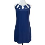 Loeffler Randall  Blue 100% Silk Sleeveless Cut Out Mini Dress Size 4 Photo 1