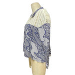 Sea New York Floral Lace Combo Tie Blouse Blue White Size 2 Photo 3