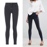 Anthropologie MiH Jeans • The Bodycon 5 Pocket jean high rise skinny leg washed black grey Photo 1