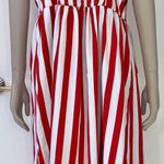 Style House Red & White Striped Button Front Midi Dress Photo 3