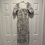 Boden Ruched Sweetheart Midi Dress Linen 4P Blue Photo 3
