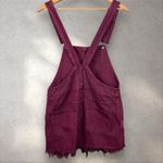 Free People Torn-Up Jumper Sz 8 Purple Denim Overalls Cut Off Frayed Mini Dress Photo 3