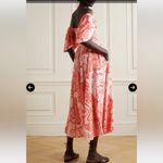 La Ligne Lola Silk Maxi Dress x Hanna Barczyk abstract face XS Wedding vacation Pink Photo 4