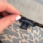 Lands' End Brown Black Abstract Slip On Long Sleeve Business Casual Dress Small Photo 6