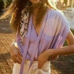 Anthropologie Rambuteau tie neck surplus V-neck sweater M Photo 2