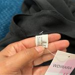 Wdirara Stretch Crepe Black Flared Cutout Hem Women's Side Zip Pants NWT Size M Size M Photo 7