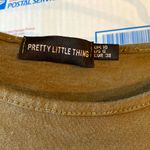 Pretty Little Thing  Olive Green Bodycon Short Sleeve Dress Women Size 6 Petite Photo 2