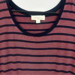 Olive & Oak NWT  Striped Jersey Navy/Coral Drawstring Mini Dress Size Large Photo 4