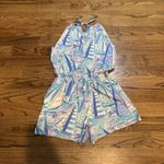 Lilly Pulitzer Women Size Small Gianni Romper Light Lilac Aboat Time Sailboat Photo 1