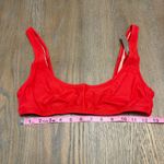 J.Crew  Bright Red Heritage Scoopneck Bikini Top 90s Medium Swimsuit Resortwear Photo 2