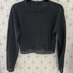 ZARA  Gray Open Knit Cropped Sweater Photo 0