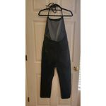 Free People  Overalls Women Size 12 Dark-wash Denim Halterall Overall Side Zip Photo 3
