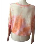 BP women’s tie dye organ GW pink yellow crop top shirt long sleeve NWT Sz XL Photo 4