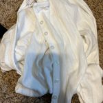 Pink Rose White Cropped Button Up Sweater Photo 1