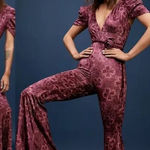 Free People NEW Rosaline Jumpsuit velvet floral print, XS Photo 0