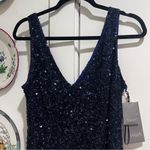 THEIA Sequin Formal Short Bodycon Dress Navy Size 12 Photo 4