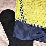 Armani Exchange NWOT Neon Yellow and Blue Large Mesh Shopper Photo 4