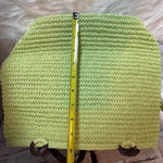 Talbots Green and Brown Woven straw Tote Bag with Leather Handles 10x13 Photo 9