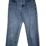 Brandy Melville John Galt Straight Leg Jeans Womens M Blue High Rise Raw Hem Photo 0