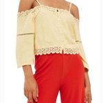 Topshop Womens  Top Lace Trim Off the Shoulder Size 8 Photo 0