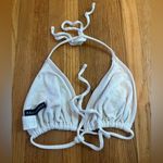 Ralph Lauren Vintage White & Multi Colored Embroidered Logo Bikini Top Tankini L Photo 3