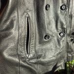 Jacqueline Ferrar  Genuine Leather Women Black Double Breasted Jacket Size XL Photo 2