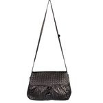 VTG Italian Woven Lambskin Butter Soft Leather Crossbody Bag Purse Black Photo 1