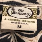 Go Barefoot Brown/White Tropical Half Button Up Shirt M Brown Size L Photo 5