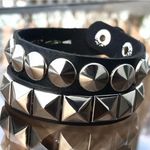 2 pcs Punk Gothic studded faux leather bracelet Photo 3