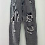 Pretty Little Thing grey distressed mom jeans Photo 0