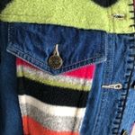 Susan Bristol Vintage 80s  Fleece PATCHWORK Blue Denim JEAN JACKET Womens Size M Photo 5