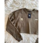 Wolves Darc Sport SHE Cursive Crop Crewneck Sage Size Small Brown Photo 4