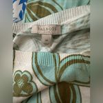 Talbots Abstract White Floral Cotton V-Neck Light Long Sleeve Shirt Sweater Sz M Photo 2