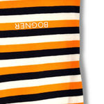 Bogner Jackie Orange Navy White Striped Short Sleeve logo t shirt Size 12 Photo 2