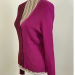 Staud Cargo Color block Button Front Cardigan Burgundy Pink Size Large NEW Photo 3