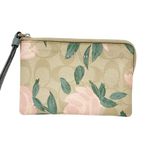 Coach  Canvas Wristlet Wallet With Floral Print And Signature Logo Photo 0
