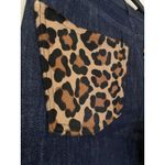 $695 Michael Kors Collection Calf Hair Straight Jean Dark Wash Animal Print EUC Blue Size 4 Photo 12