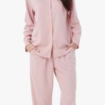 David Archy black pajama set women’s M waffle knit long sleeve Size M Photo 4