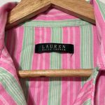 Ralph Lauren  Pajama Button Down Shirt Dress Size Medium Pink green Cotton Photo 3