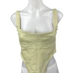 ZARA Women's Green Sleeveless Bandeau Corset Bustier Denim Crop Tank Top Size M Photo 0